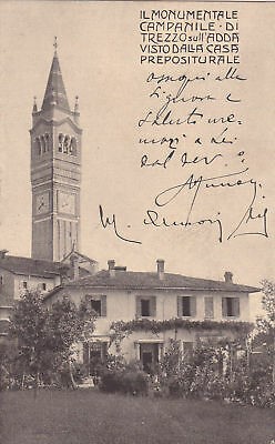 il monumentale campanile di trezzo sull'adda visto dalla casa Prepositurale