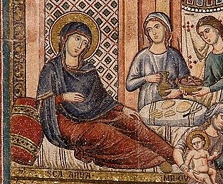 LA NATIVITÀ DI MARIA DI PIETRO CAVALLINI IN SANTA MARIA IN TRASTEVERE