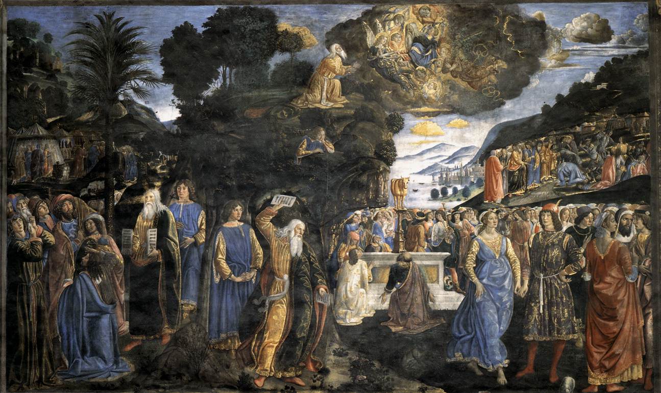 la consegna delle tavole della legge di cosimo rosselli, nella cappella sistina