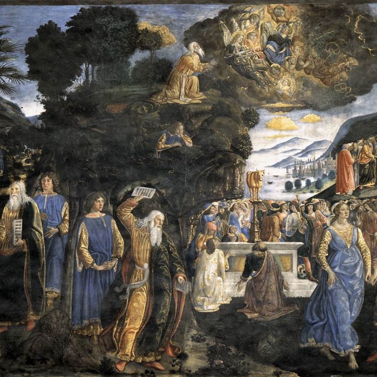 la consegna delle tavole della legge di cosimo rosselli, nella cappella sistina